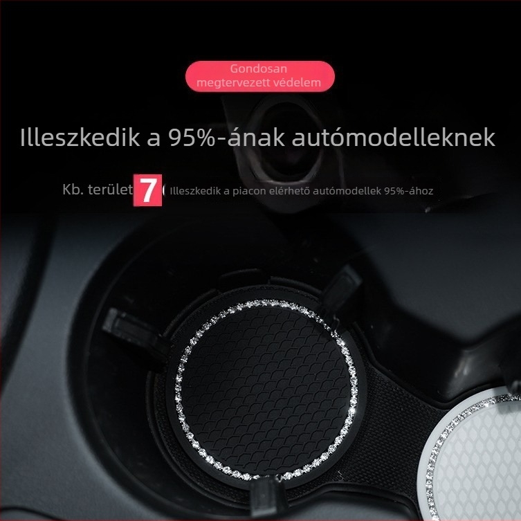 Autó pohár alátét karikatúra dizájn-nal, multifunkcionális belső alátét rekeszekkel, csúszásmentes, tárolás — PVC anyag, testreszabás és logónyomtatás
