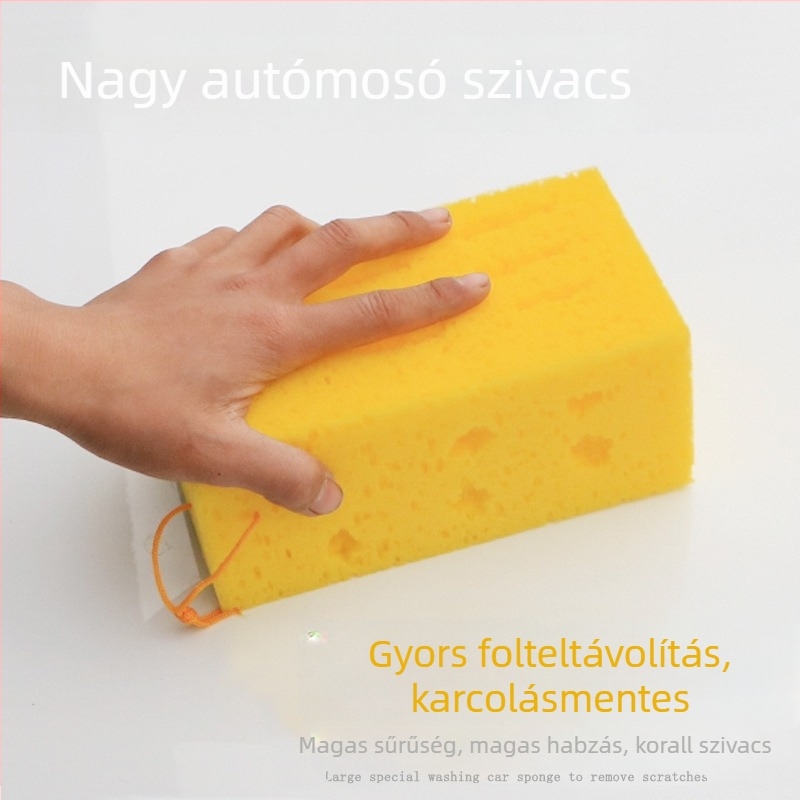 Autómosó méhsejt szerkezetű szivacs, porózus poliészter anyag, autó tisztító szivacs