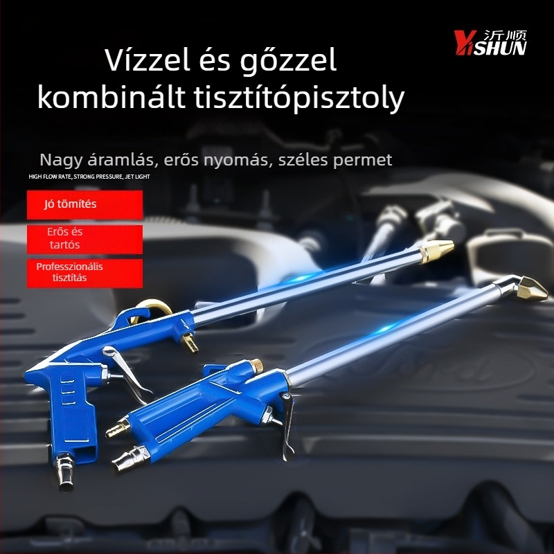 Motor tisztító pisztoly hosszú fúvóval, réz fej, öntött alumínium fogantyú, permetezési távolság 0,15 m, közepes nyomás