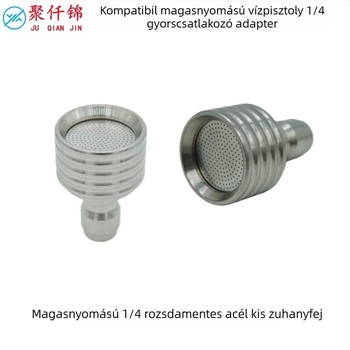 Magasnyomású autómosó vízpisztoly, 1/4 gyorscsatlakozás, rozsdamentes acél — pisztolytest, csatlakozó és fúvóka rozsdamentes acélból, maximális nyomás 250