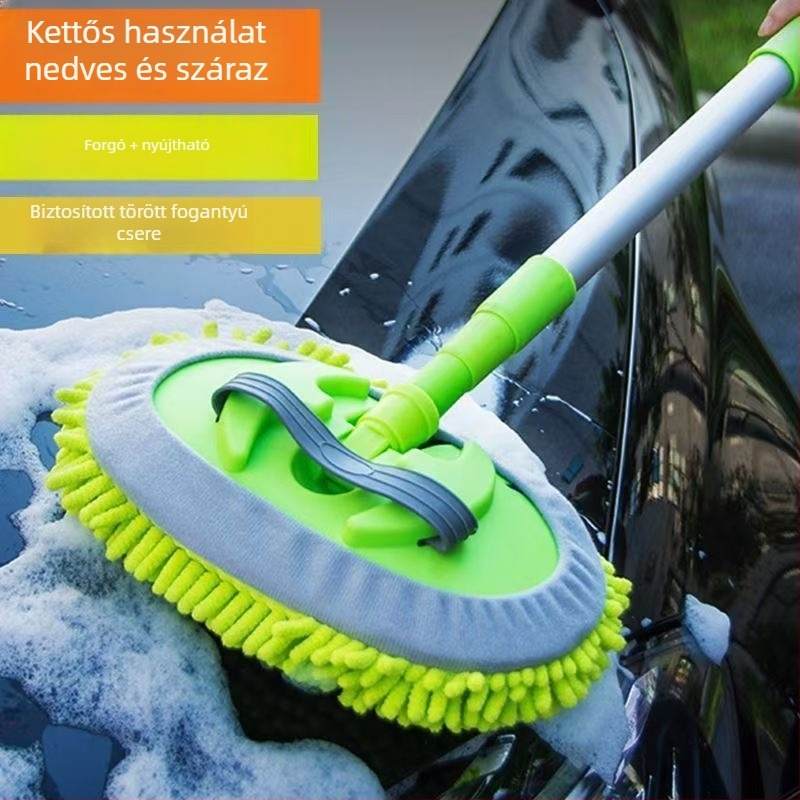 Autómosó ecset puha chenille fejjel és teleszkópos alumínium ötvözet nyéllel, kód 003, testreszabható