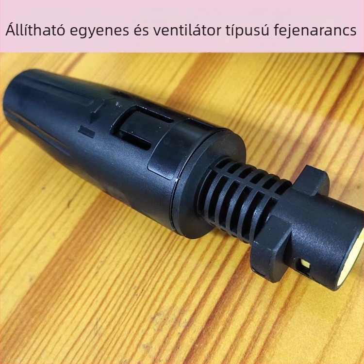 Karcher K-Series kompatibilis magasnyomású mosópisztoly, állítható ventilátoros fej; Fúvófej anyaga: műanyag ötvözet; Fogó anyaga: műanyag; Tömeg: kb. 420 g