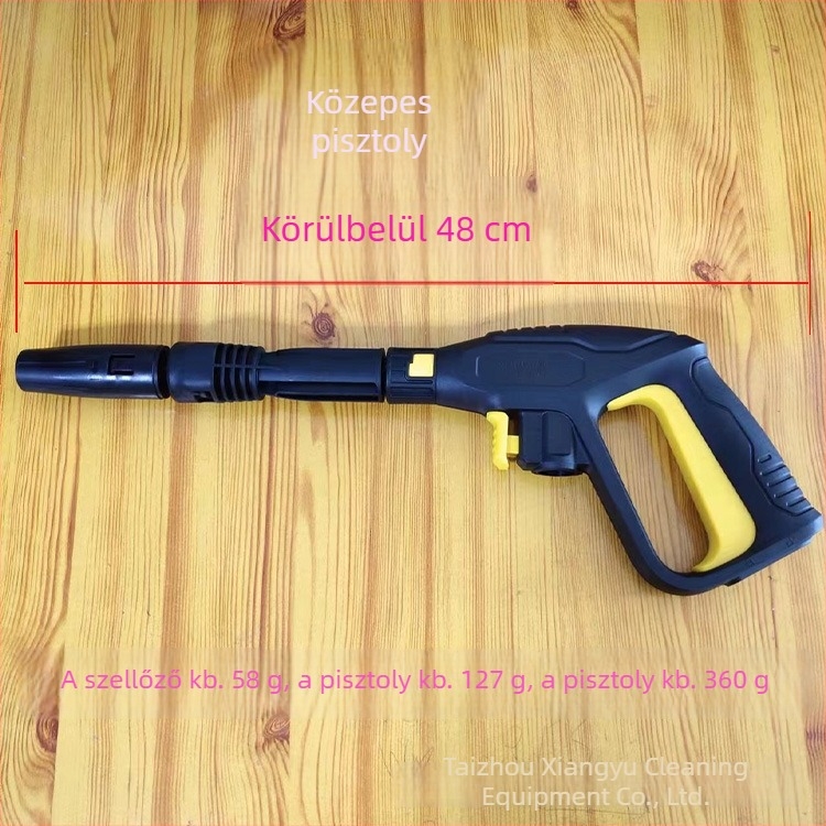 Karcher K-Series kompatibilis magasnyomású mosópisztoly, állítható ventilátoros fej; Fúvófej anyaga: műanyag ötvözet; Fogó anyaga: műanyag; Tömeg: kb. 420 g