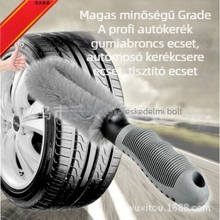Autó kerékagy tisztító ecset puha anti-slip markolattal, drótos kerékagy ecset, anti-fagyasztó, többfunkciós eszköz a gumi- és kerék tisztításához