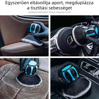 Autó belső tisztító kefe - lágy gumi anyag, XJL márka, licencelt magánjellegű címke