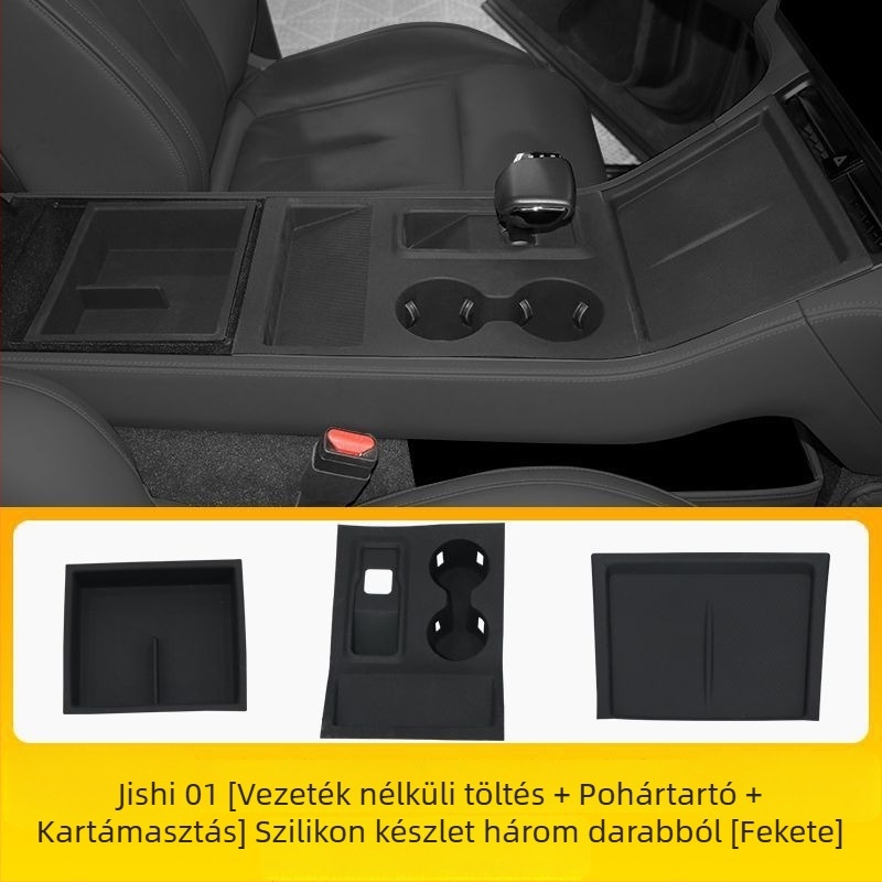 Autó belső részéhez tervezett szilikon vezeték nélküli töltőpad - csúszásmentes, porálló, ütéscsillapító