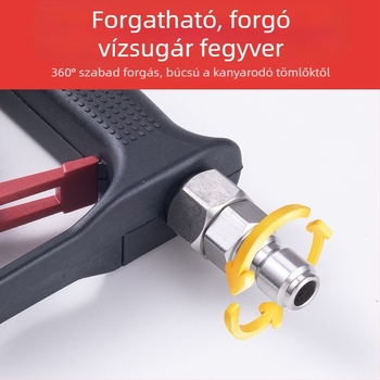 Magasnyomású autómosó spray pisztoly réz fejjel és ventilátormintás fúvóka, permetezési távolság 15–20 m, nyomás 300 kgf