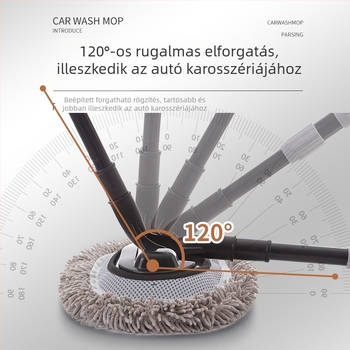 Teleszkópos autómosó ecset puha szálakkal, hosszú nyél, kíméletes a fényezéshez, por eltávolítására