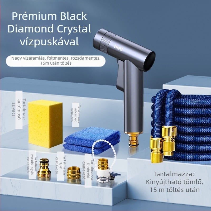 Nagy nyomású autómosó pisztoly, test ötvözet, modell DL882055, fogantyú ujjnyomásos, sugárzási típusok: vízoszlop, zuhany, ventilátor