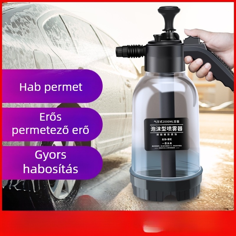 2 literes kézi habspray permetező autómosáshoz és kert öntözéséhez