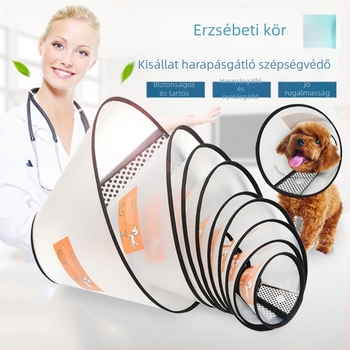 Elizabetán gallér kutyáknak és macskáknak – harapás elleni gyűrű, puha fejvédő, nyakvédő
