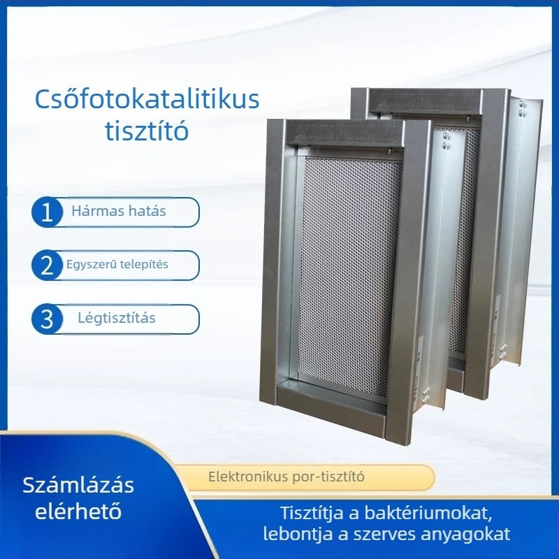 Légtisztító: cső alakú katalitikus tisztító, magasfeszültségű korona technológia