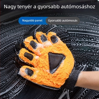 Ötujjas autómosó kesztyű, kétoldalas Coral Fleece