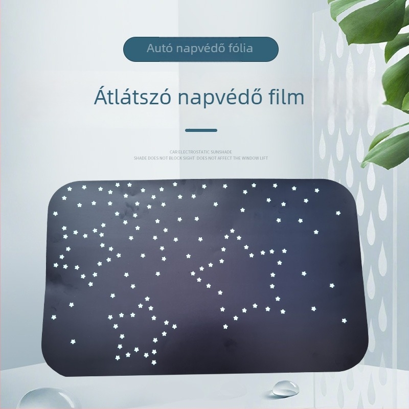 PVC autóablak matricája alfanumerikus mintával, ragasztással történő felhelyezés, logónyomtatás, testreszabás elérhető