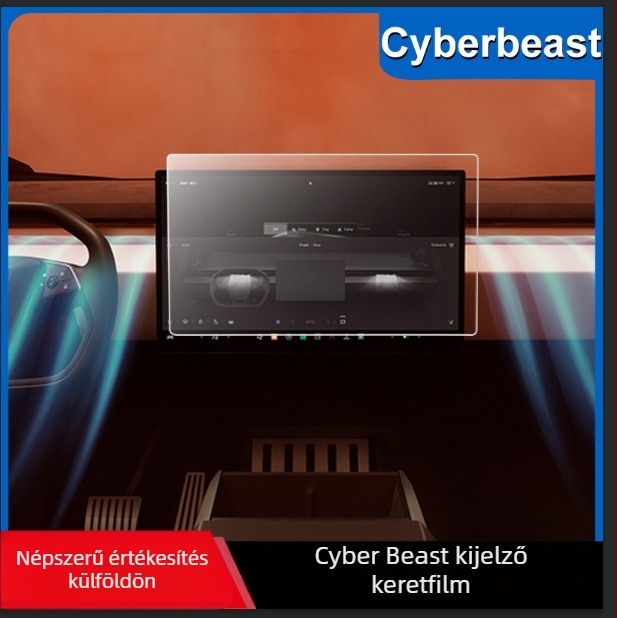 Tesla Cybertruck navigációs temperált üveg kijelzővédő, karcolásálló, kopásálló, ujjlenyomat-mentes