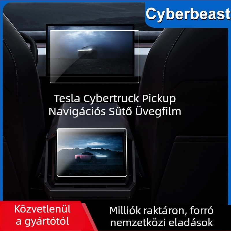 Tesla Cybertruck navigációs temperált üveg kijelzővédő, karcolásálló, kopásálló, ujjlenyomat-mentes