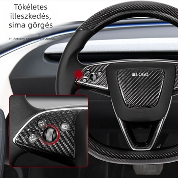 Autó matricák, szénszálas, JSY-TSL modell, Tesla Model 3 kormányhoz