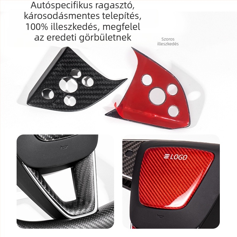 Autó matricák, szénszálas, JSY-TSL modell, Tesla Model 3 kormányhoz