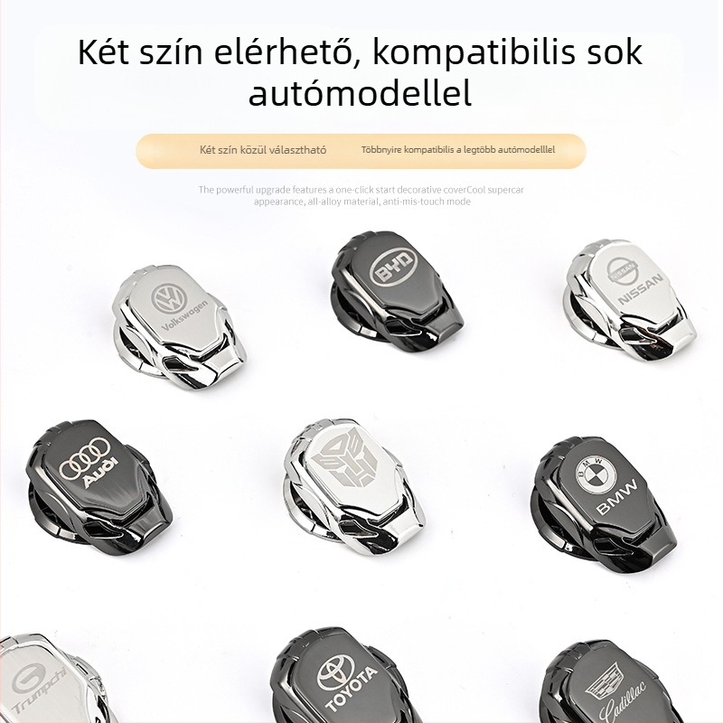 Runya Autó Módosítás Gomb Matrica - Belső Indításvédő Fedél, Műanyag + Rozsdamentes Acél, Testreszabás Elérhető és Logó Nyomtatás