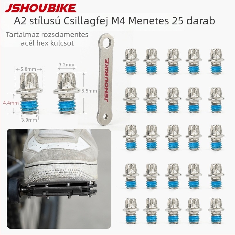 Hegyi kerékpár pedál csúszásmentes tüskékkel, acélból, 3 tartozék, 4 mm Torx kulcs, modell: Anti-slip nails