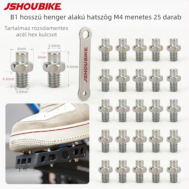 Hegyi kerékpár pedál csúszásmentes tüskékkel, acélból, 3 tartozék, 4 mm Torx kulcs, modell: Anti-slip nails