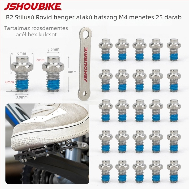 Hegyi kerékpár pedál csúszásmentes tüskékkel, acélból, 3 tartozék, 4 mm Torx kulcs, modell: Anti-slip nails