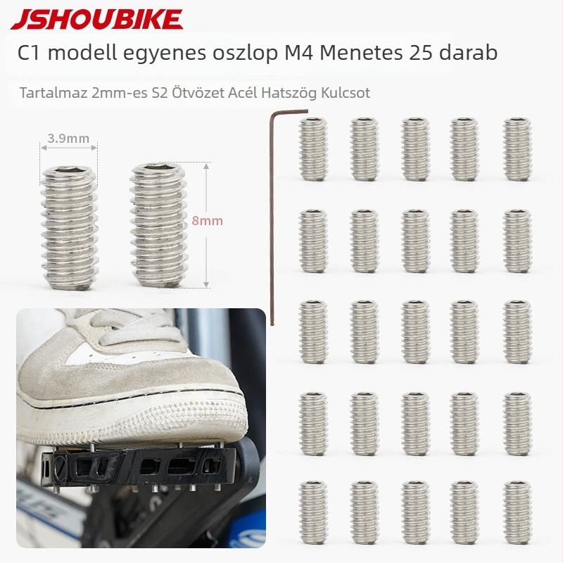 Hegyi kerékpár pedál csúszásmentes tüskékkel, acélból, 3 tartozék, 4 mm Torx kulcs, modell: Anti-slip nails