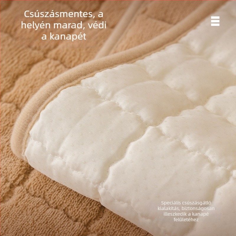 Vastag plüss pamut velúr kanapévédő, csúszásmentes, egy darabból álló kivitel, moduláris kanapéhoz, minimalist stílus