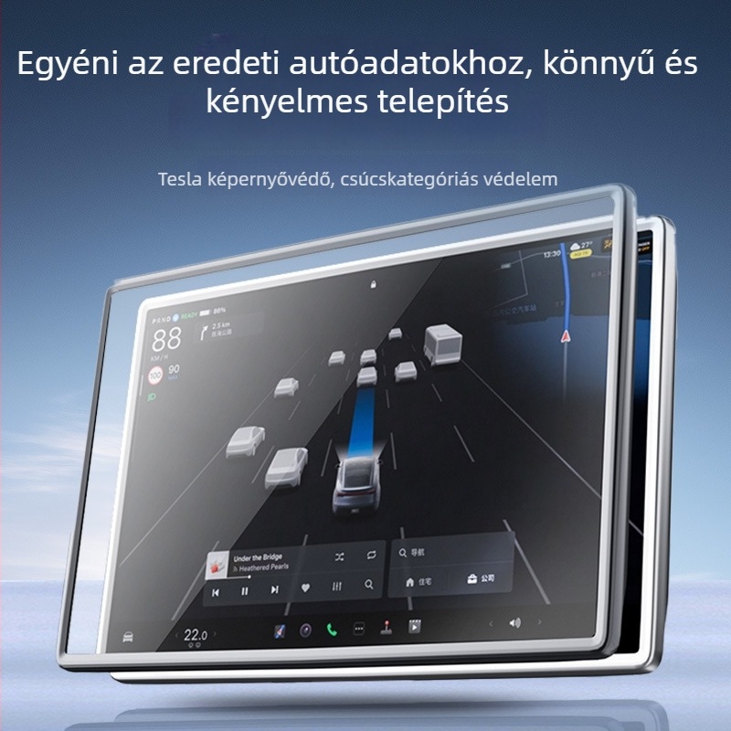 Tesla középkonzol belső film védőkerettel és integrált filmmel – ragasztóval történő felhelyezés, univerzális modell