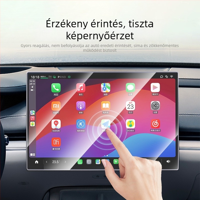Xiaomi SU7 autó kijelzővédő - edzett üveg, karcolás- és kopásálló, ujjlenyomat-mentes bevonat, központi navigációs üvegfilm