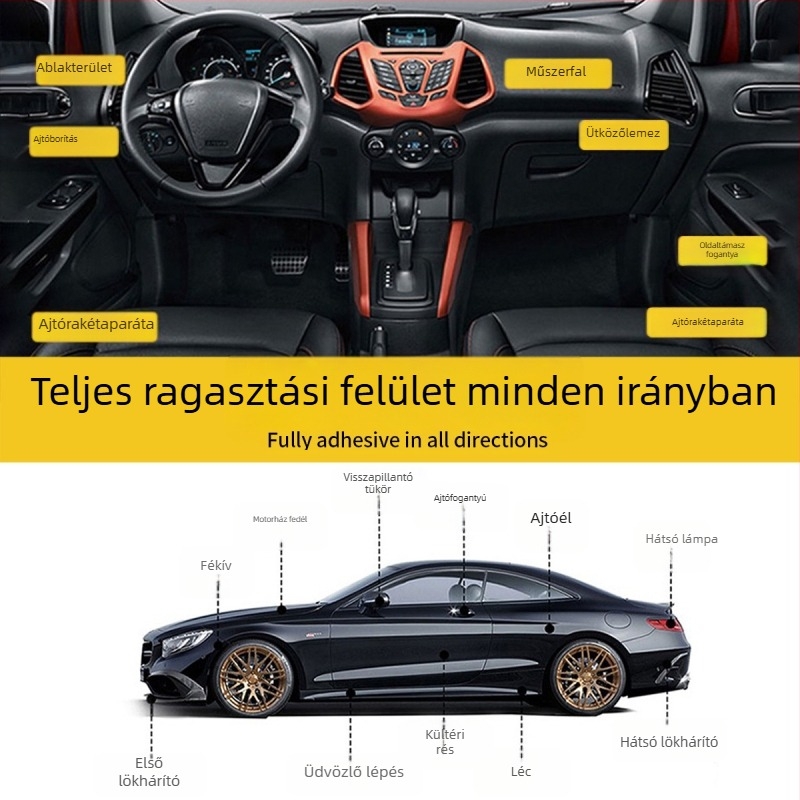 Autóajtó kilincsvédő fólia Rhino bőr textúrával, TPH