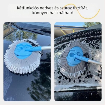 Autómosó mop hajlékony rúddal, puha Chenille velúr, alumínium ötvözetből készült – nem karcolja a fényezést.