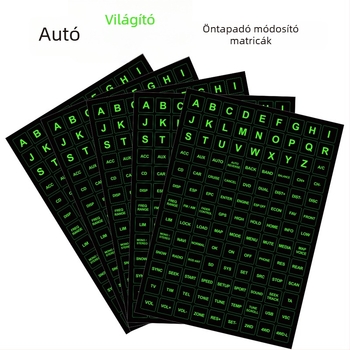 Autógombok világító matricái – PVC, hőmérséklet-ellenálló, légkivezető nyílás és központi vezérlő egység számára, univerzális kompatibilitás
