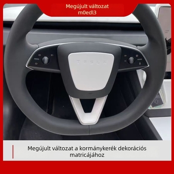 Tesla Model 3 kormánykerék dekoratív védő matrica – új kiadás, belső díszítés