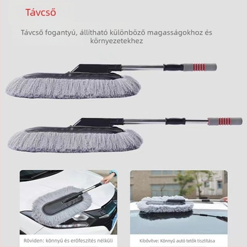 Meljie nano rostból készült autómosó kefe teleszkópos nyéllel – leválasztható, autó- és háztartási tisztításra