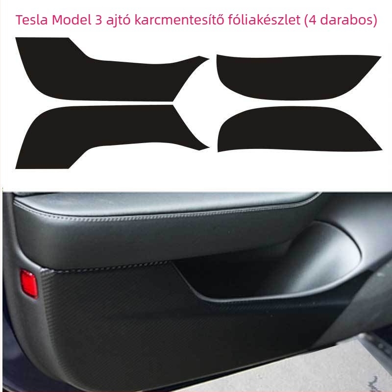 Ditu Szénszálas belsővédő készlet a Tesla Model 3/Y-hoz — központi konzol fólia, küszöbvédő fólia és karcolás elleni fólia