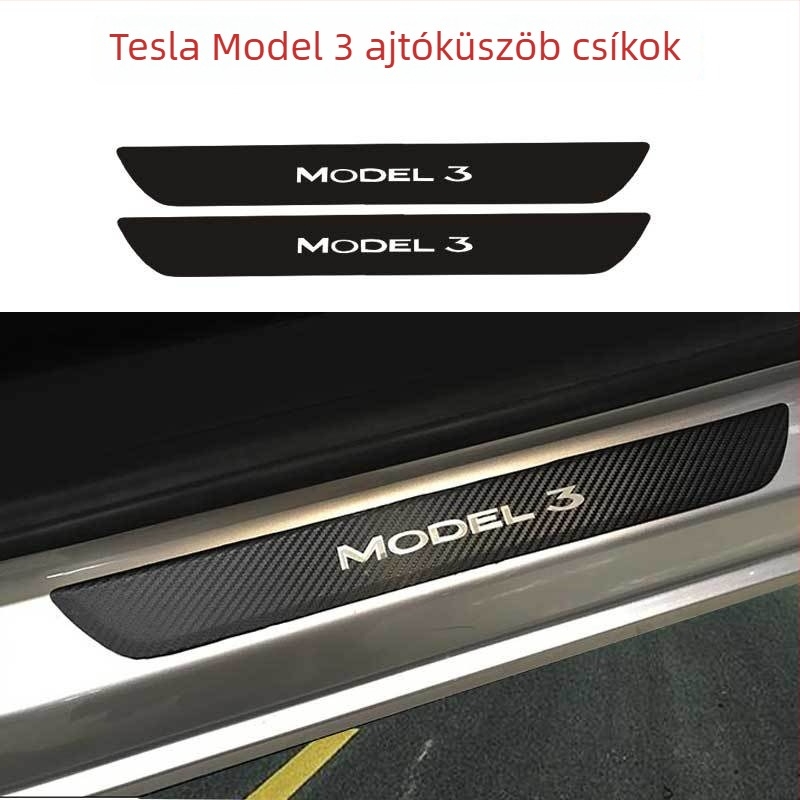 Ditu Szénszálas belsővédő készlet a Tesla Model 3/Y-hoz — központi konzol fólia, küszöbvédő fólia és karcolás elleni fólia
