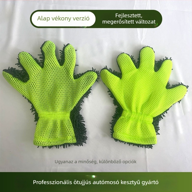 Ötujjas autómosó kesztyű, ultrafin szálak, lélegző háló, vízfelvevő és kopásálló (eredet: Hebei)