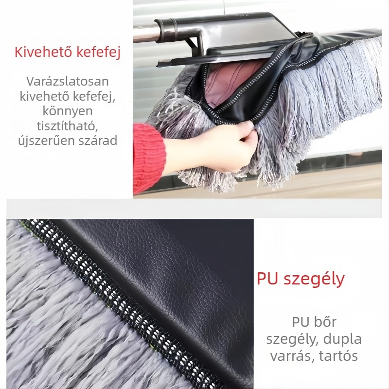 Teleszkópos puha sörtéjű autómosó ecset, nem karcolja a fényezést, finom plüss wax applikátor
