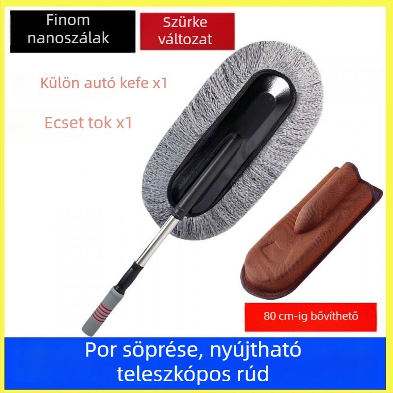 Teleszkópos puha sörtéjű autómosó ecset, nem karcolja a fényezést, finom plüss wax applikátor