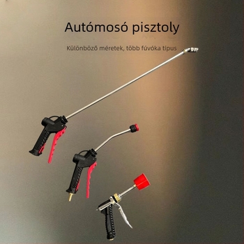 Autómosó magasnyomású permetezőpisztoly, fej fémötvözetből (rozsdamentes acél/bronz), műanyag fogantyú, alkalmas mezőgazdasági és erdészeti öntözésre, súly 398 g