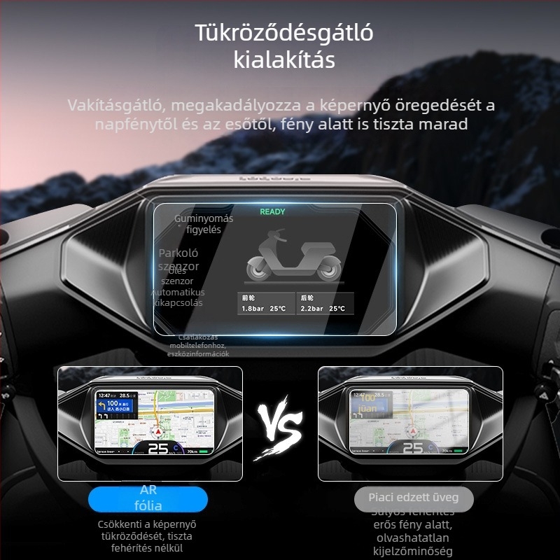 No.9 M395Cmax elektromos jármű műszerfal-kijelzőhöz AR-ellenálló fólia, F2Z110, HD napfényvédő bevonat