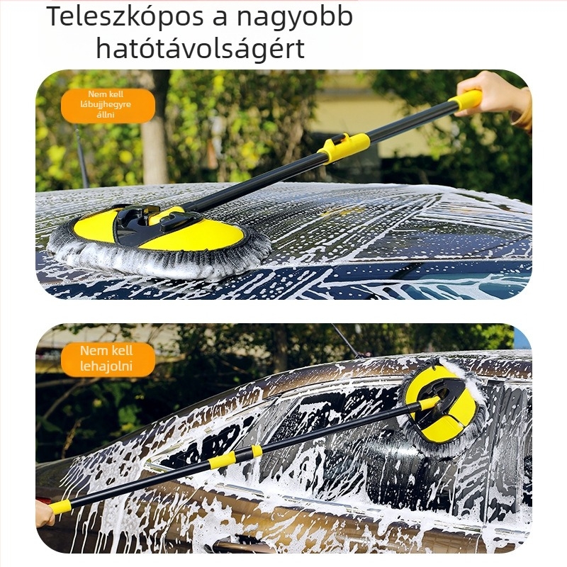 Autómosó mop puha sörtékkel, karcolásmentes porfelhúzó kefe – teljes autótisztító készlet