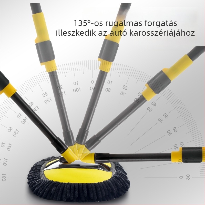 Autómosó mop puha sörtékkel, karcolásmentes porfelhúzó kefe – teljes autótisztító készlet