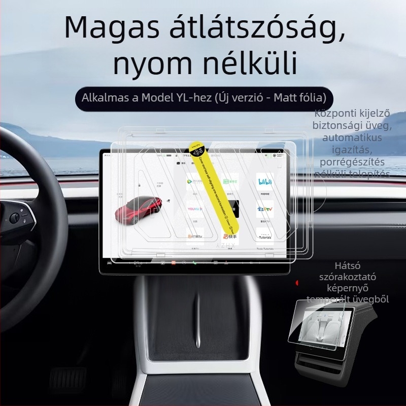 Tesla Model Y 2025 Navigációs és szórakoztató kijelzőhöz edzett fólia