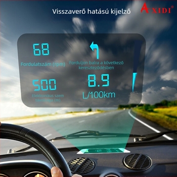 Autó HUD-hoz való visszaverő fólia a szélvédőre – HD kijelző, csökkenti a ghostingot, PET fólia, méretek 12×9 cm-től 16×12 cm-ig