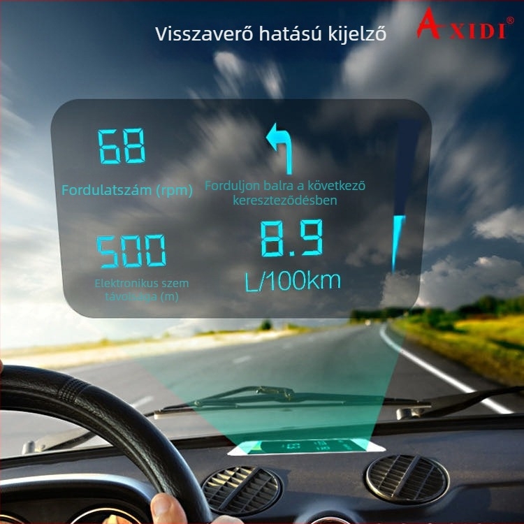 Autó HUD-hoz való visszaverő fólia a szélvédőre – HD kijelző, csökkenti a ghostingot, PET fólia, méretek 12×9 cm-től 16×12 cm-ig