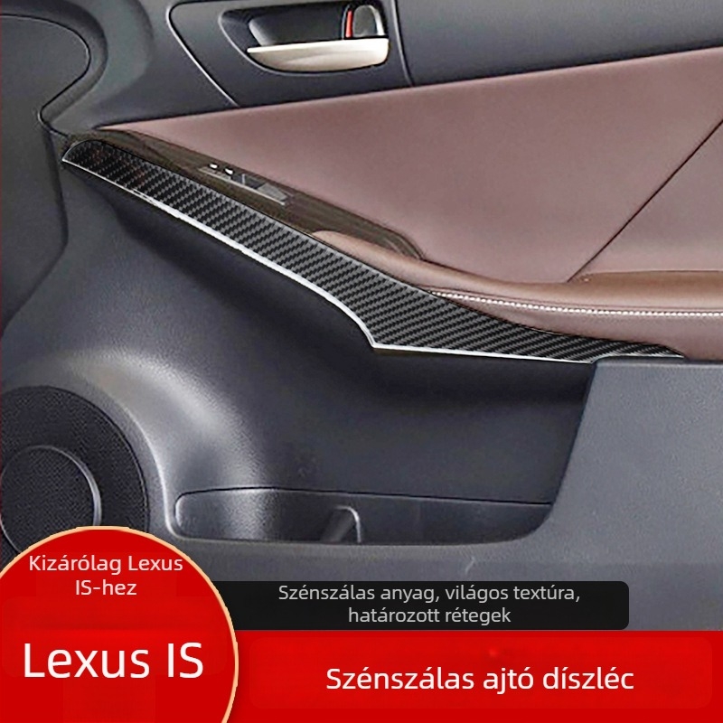 Lexus IS250/300/350200 belső ajtó kartámasz díszléc szénszálból — Valódi szénszál, testreszabható, logónyomtatás elérhető