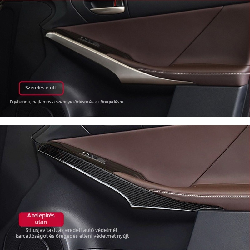 Lexus IS250/300/350200 belső ajtó kartámasz díszléc szénszálból — Valódi szénszál, testreszabható, logónyomtatás elérhető