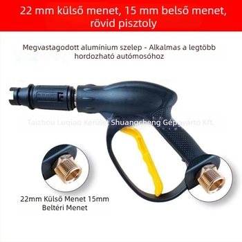 Magasnyomású autómosó pisztoly — kacsa cső alakú fúvóka (Duckbill); fej: réz + mérnöki műanyagok; markolat: mérnöki műanyagok; Nyomás: 150; permet távolság: 25
